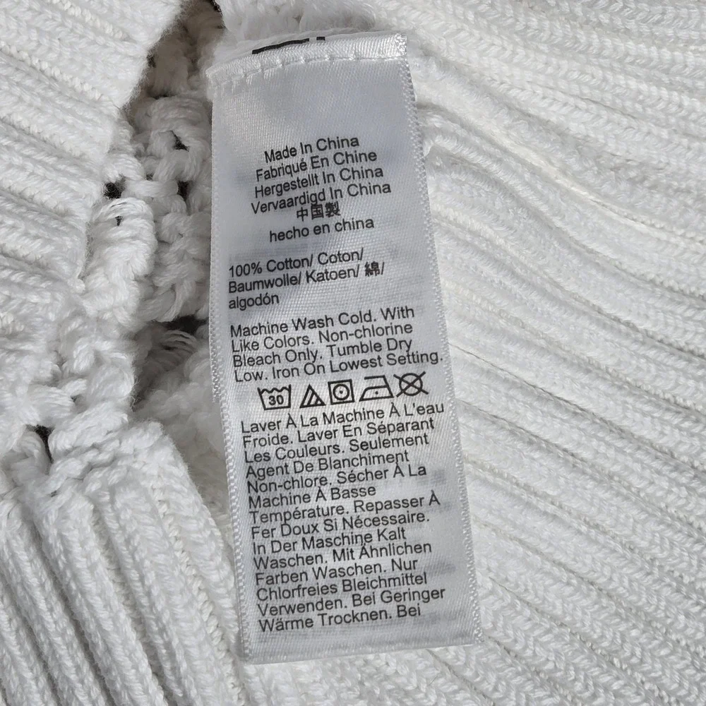 J. Crew Pointelle Crewneck Sweater in White‎ S BZ498